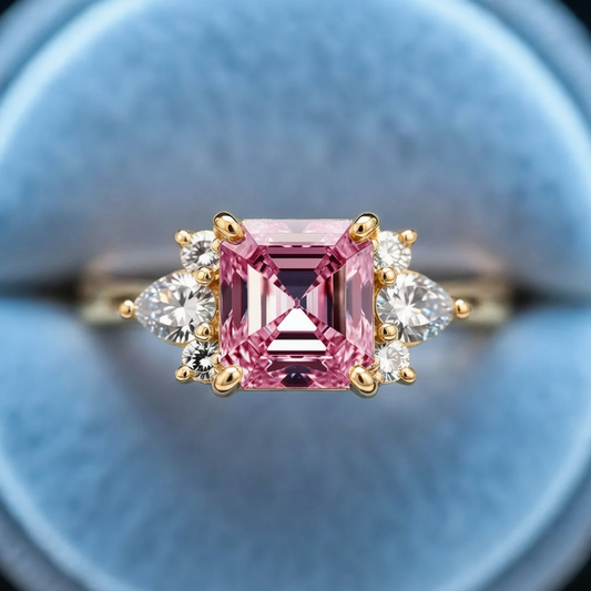 Liora‘s Whisper | 2CT Asscher Cut Pink Solitaire Ring