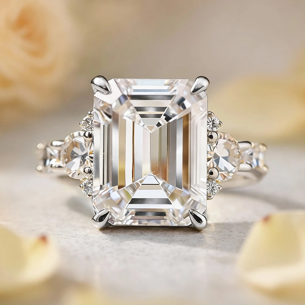 Lumina‘s Glow | 3CT Emerald Cut Moissanite Ring