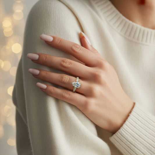 The Celestine 2CT Pear Cut Moissanite Eternity Ring