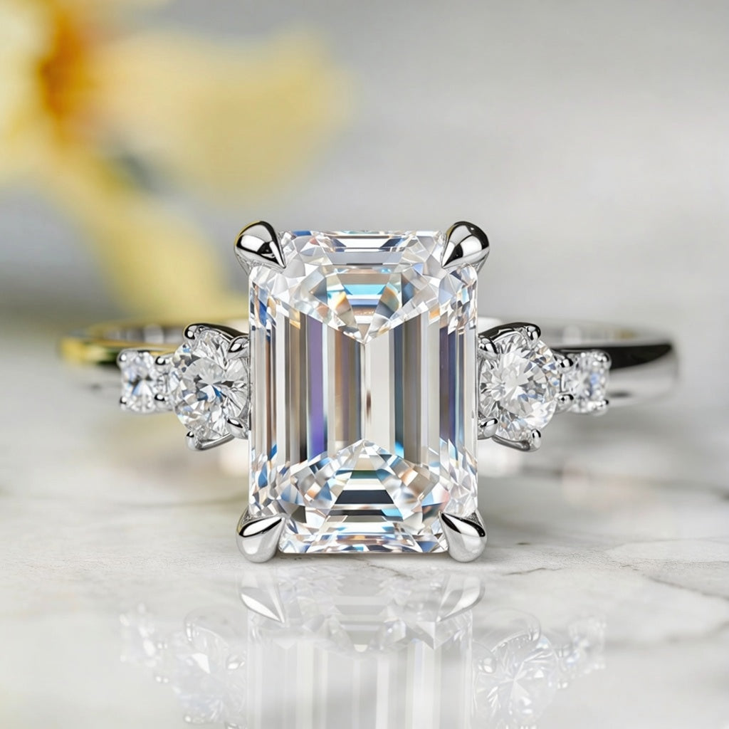 Victoria‘s Luster| Emerald Cut Moissanite Ring