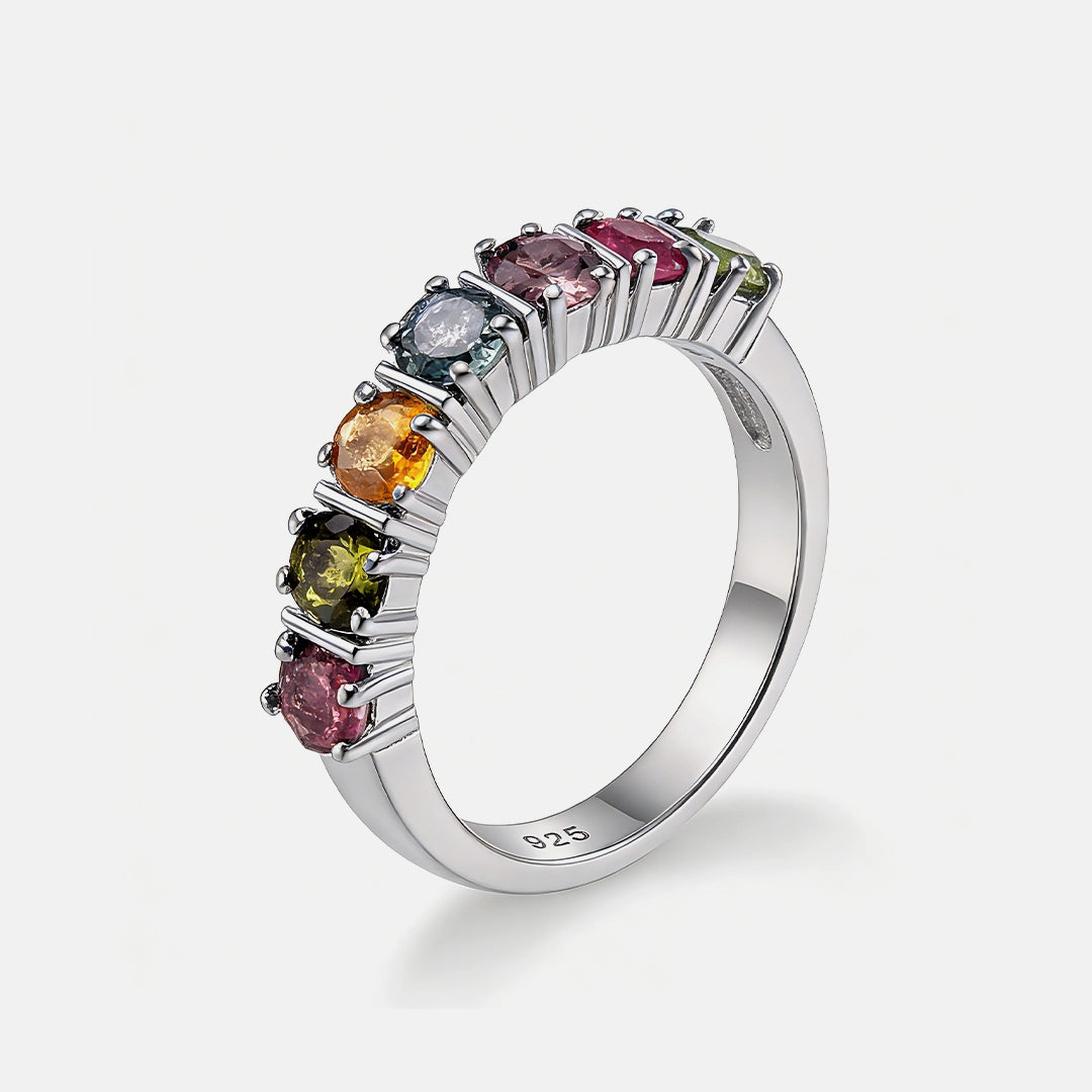 Minimal Tourmaline Stacking Ring