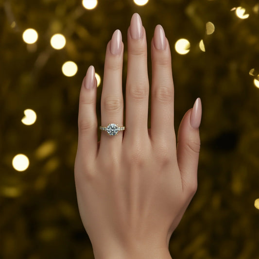 The Celestine 2CT Round Cut Moissanite Ring