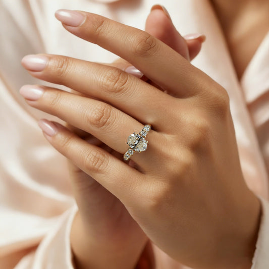 The Rosalina 3CT Oval Cut Moissanite Eternity Ring