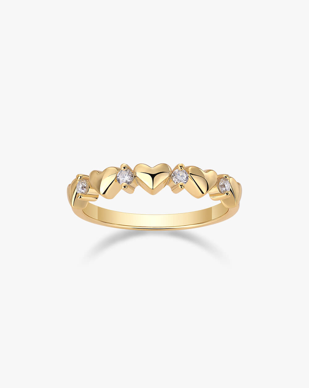 Heart-Shaped Gold Stacking Ring