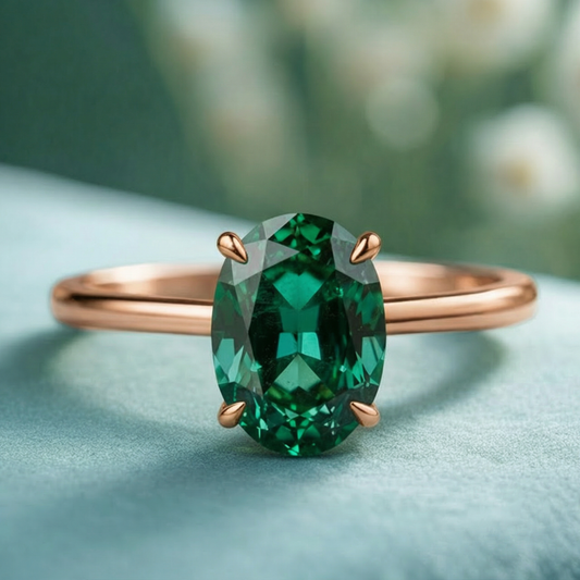 The Forest Pool | Elara‘s Oval Green Gem Ring