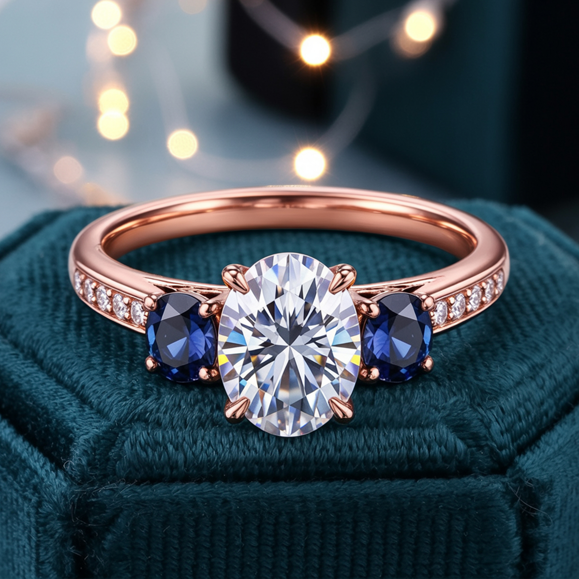 The Adrianna 2CT Oval Cut Moissanite Ring