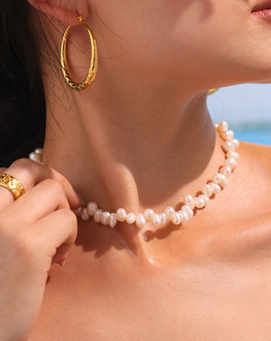 Antique Style Pearl Necklace with Baroque French Charm