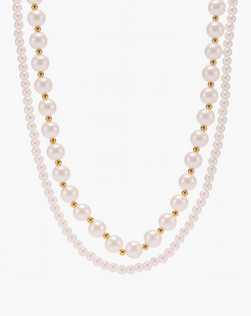 Designer Double Pearl Necklace for Elegant Layering