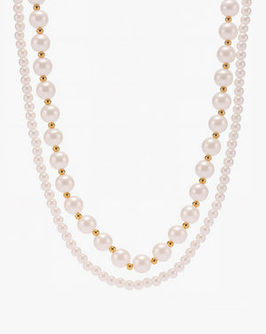 Designer Double Pearl Necklace for Elegant Layering