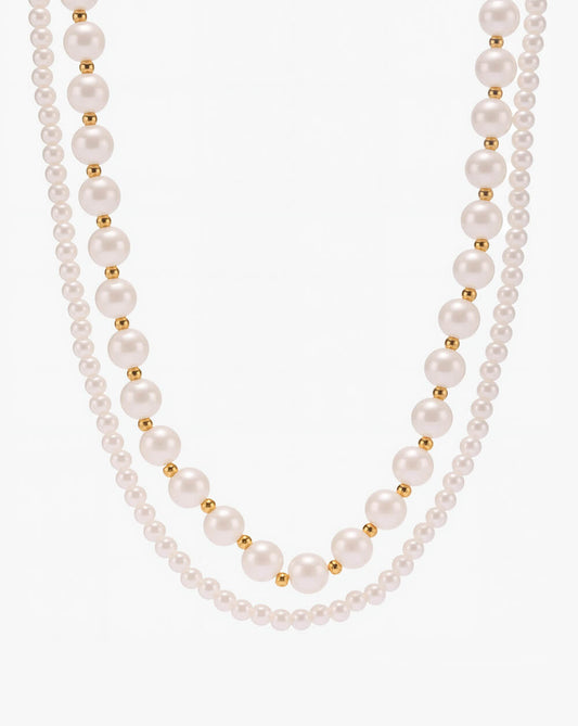 Designer Double Pearl Necklace for Elegant Layering
