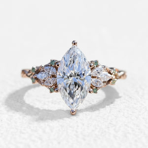 The Enchanted Garden Vine Ring With A Marquise-Cut Diamond