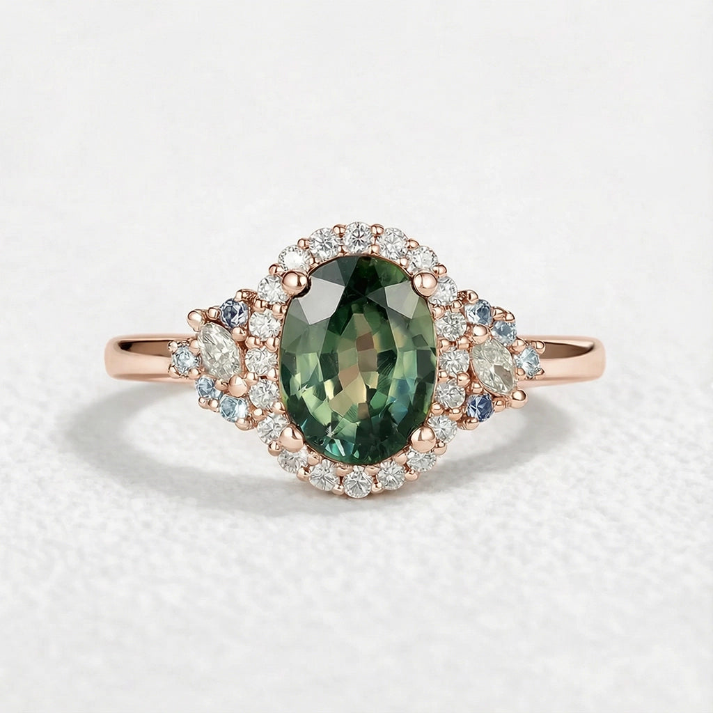 Thalassa Luxe Mystique Teal Sapphire Rings