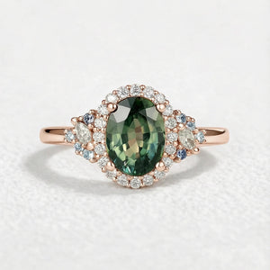 Thalassa Luxe Mystique Teal Sapphire Rings