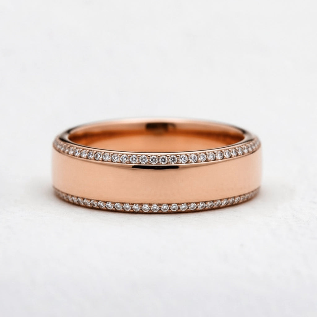 Twin Edge | Double Diamond Band in Polished Finish