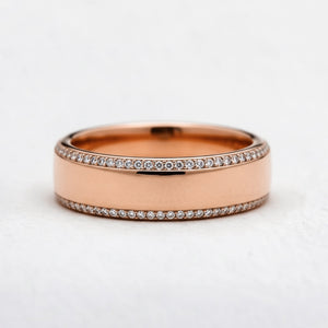 Twin Edge | Double Diamond Band in Polished Finish