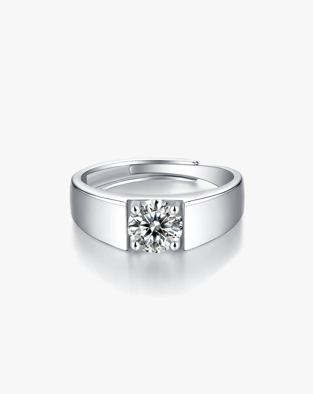 Adjustable Men's Solitaire Ring