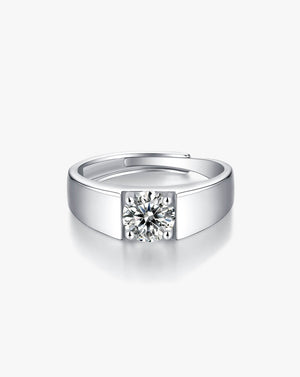 Adjustable Men's Solitaire Ring