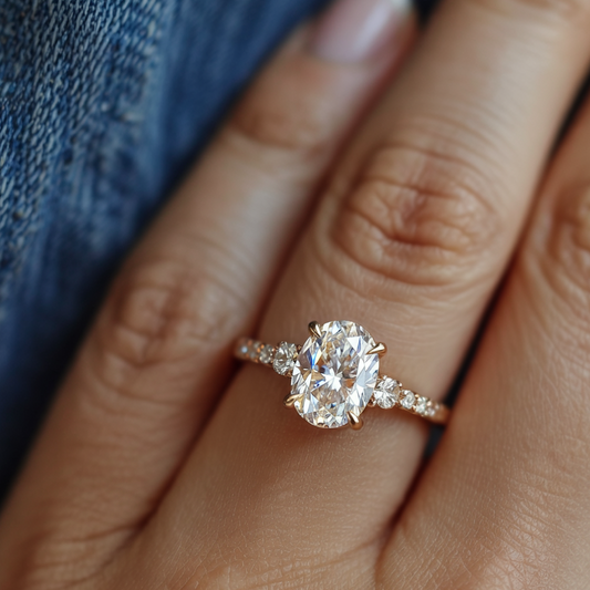 The Luna 2CT Oval Cut Moissanite Ring