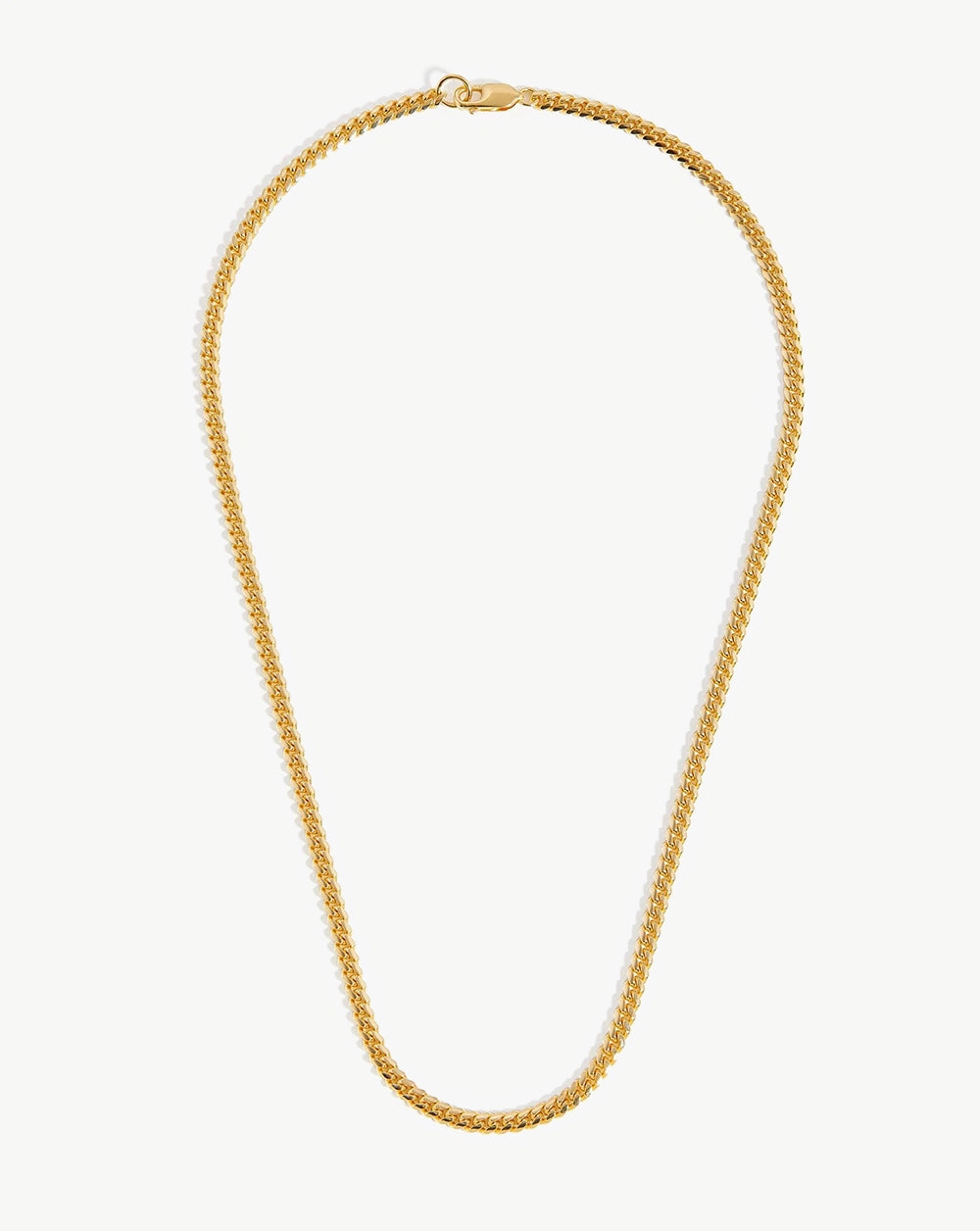 18K Gold Vermeil Mens Round Cuba Chain Necklace