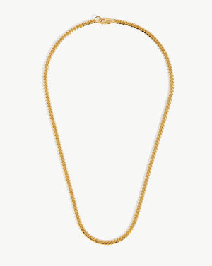 18K Gold Vermeil Mens Round Cuba Chain Necklace