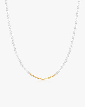 Minimal Mini Gold Beaded Pearl Choker Necklace