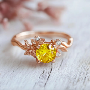 The Winding Vine | Nature-Inspired Yellow Sapphire Engagement Ring