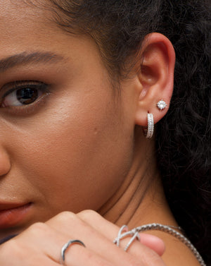 Round 4 Claw Sparkle Solitaire Stud Earrings