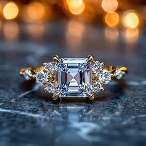 The Gisella Blue | 2CT Asscher-Cut Solitaire Ring