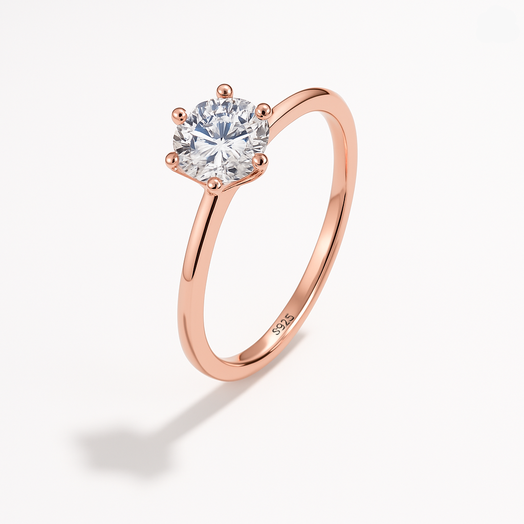 0.3CT Round Cut Moissanite Ring