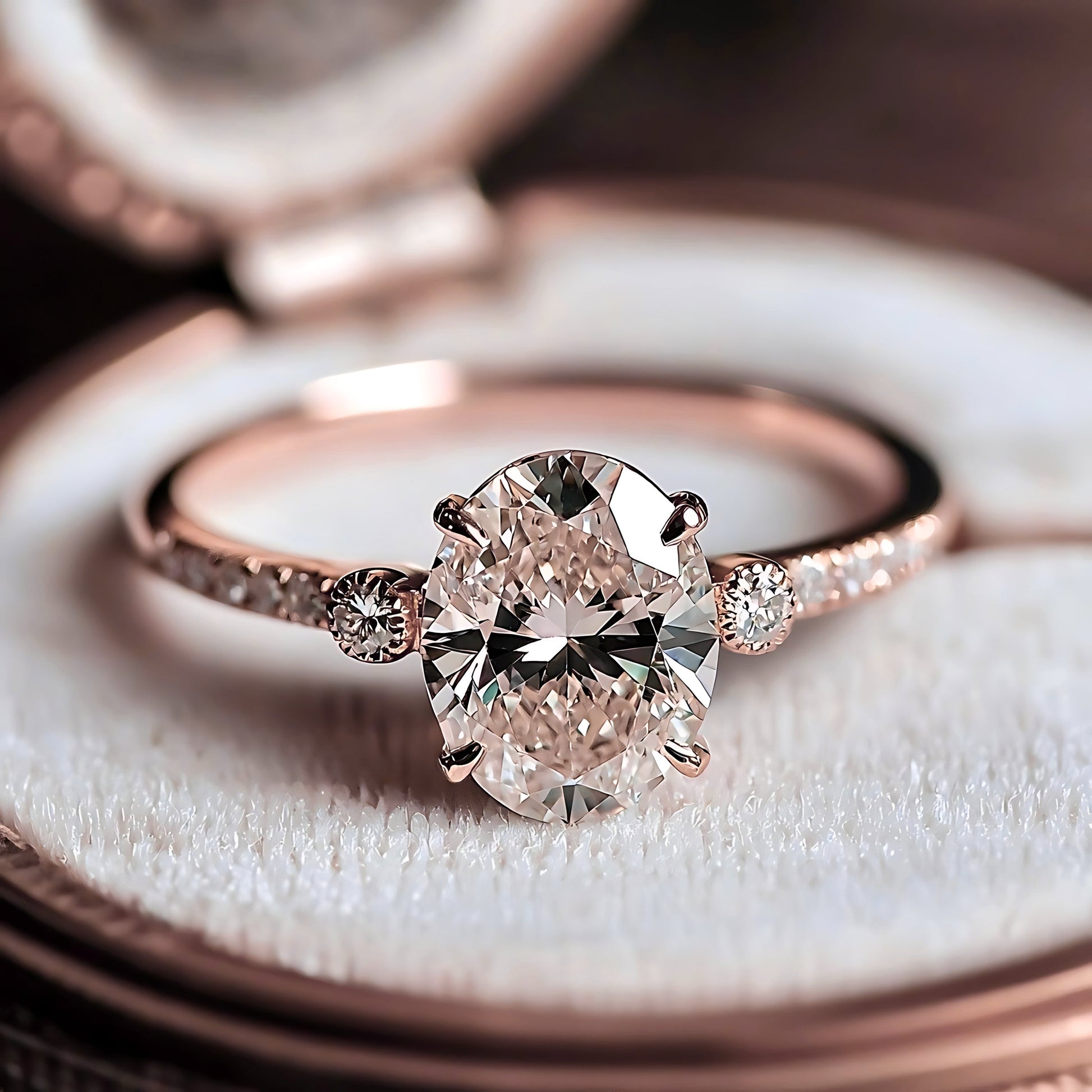 The Luna 2CT Oval Cut Moissanite Ring