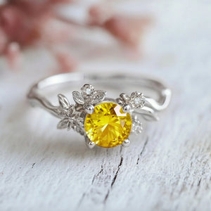 The Winding Vine | Nature-Inspired Yellow Sapphire Engagement Ring