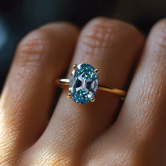 Bianca 2CT Oval Cut Green Gemstone Ring