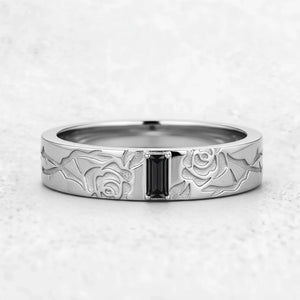 Thorn & Rose | Rectangular Black Diamond Men's Band