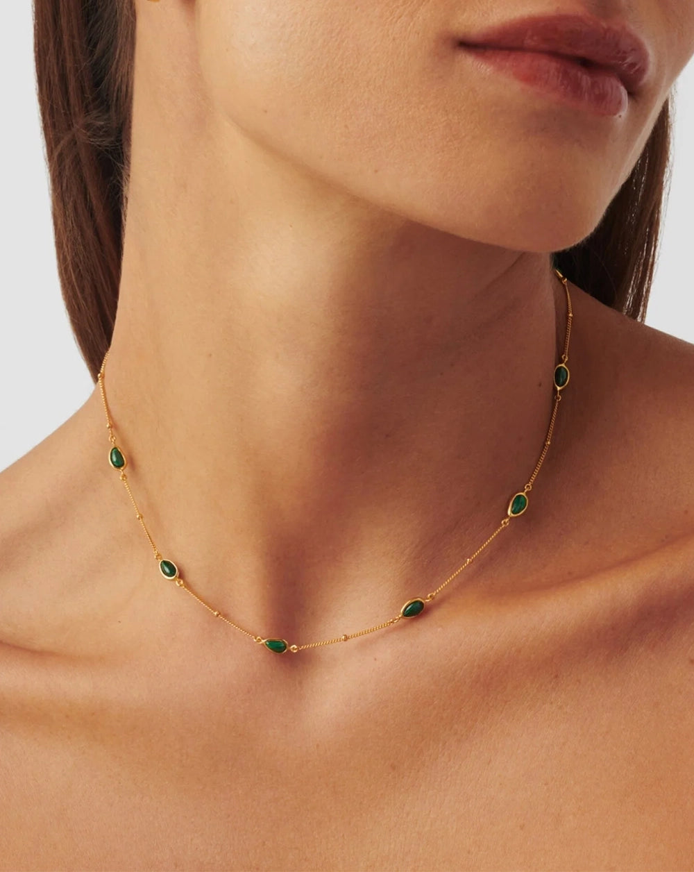 18K Gold Vermeil Magma Gemstone Charm Choker