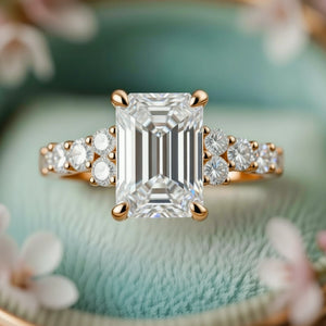 Celia‘s Cadence | 2CT Emerald Cut Moissanite Ring