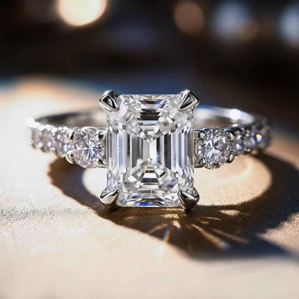 Thalia‘s Oath | 2CT Emerald Cut Moissanite Ring