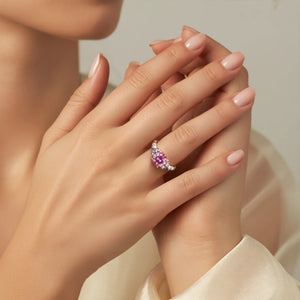 The Katalina 1.5CT Round Cut Pink Gemstone Ring