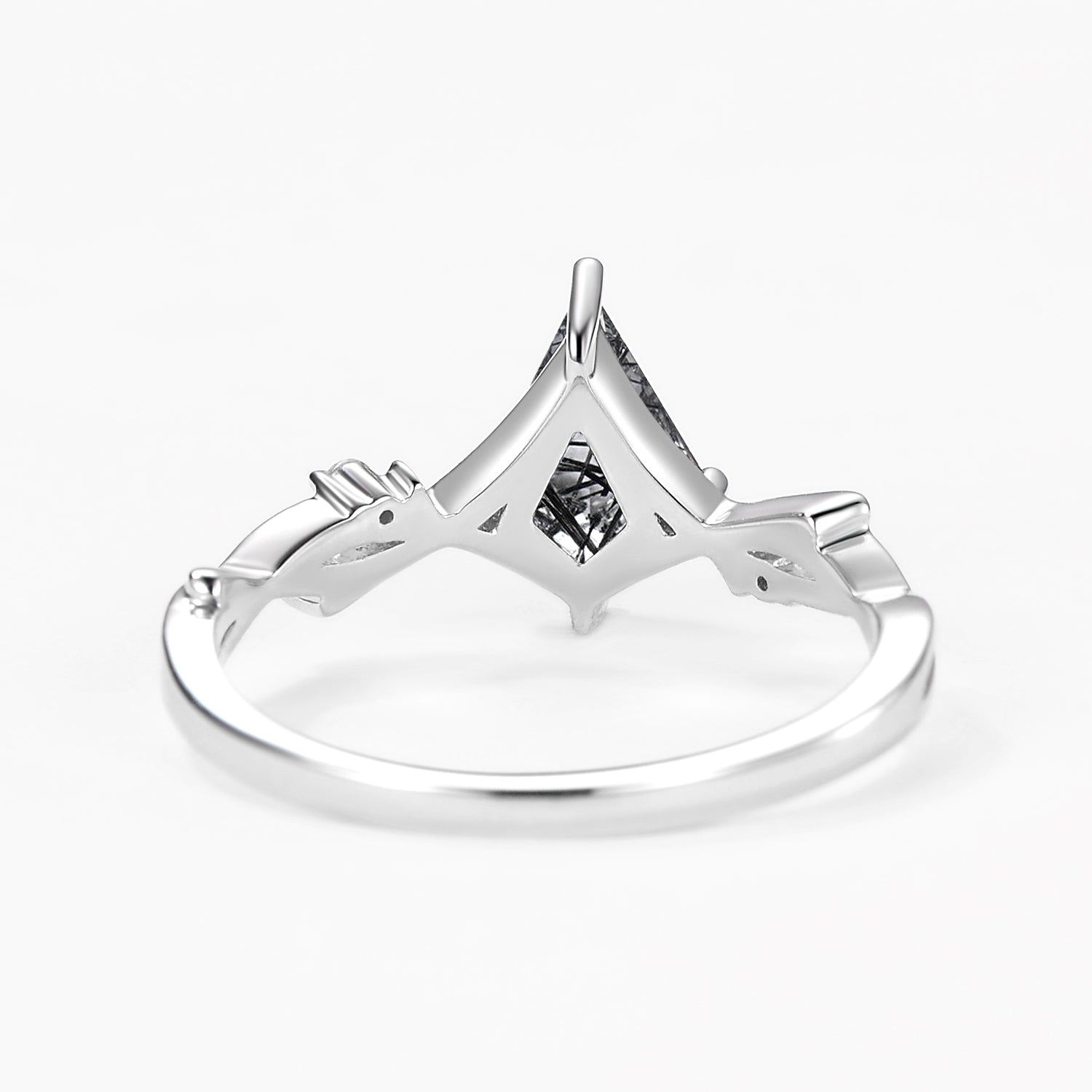 Branch Moss Agate Kite Cut Engagement Ring