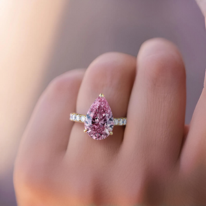 Celina 3CT Pear Cut Pink Gemstone Ring