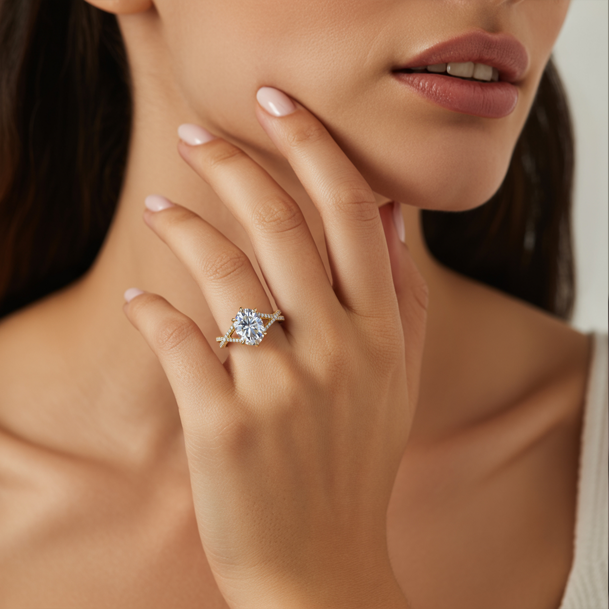 The Arabella 3CT Oval Cut Moissanite Ring