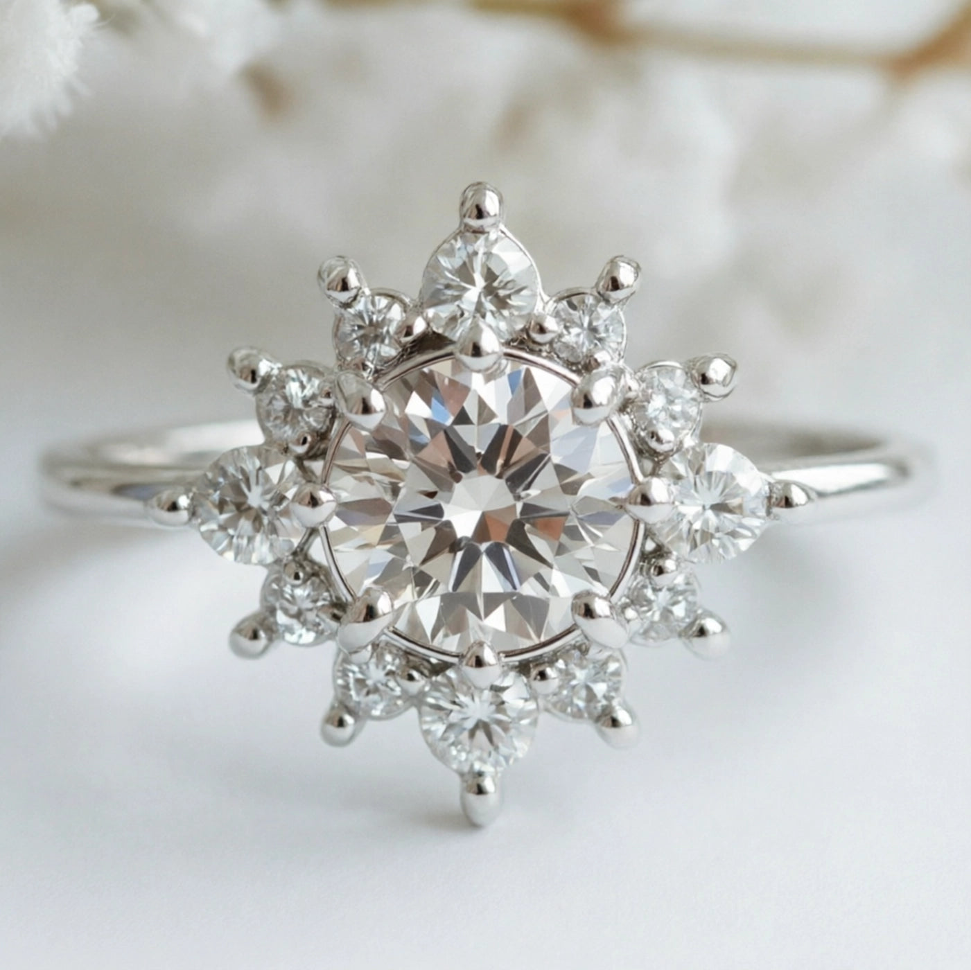Astra Memoria | Lab Grown Diamond Halo Engagement Ring