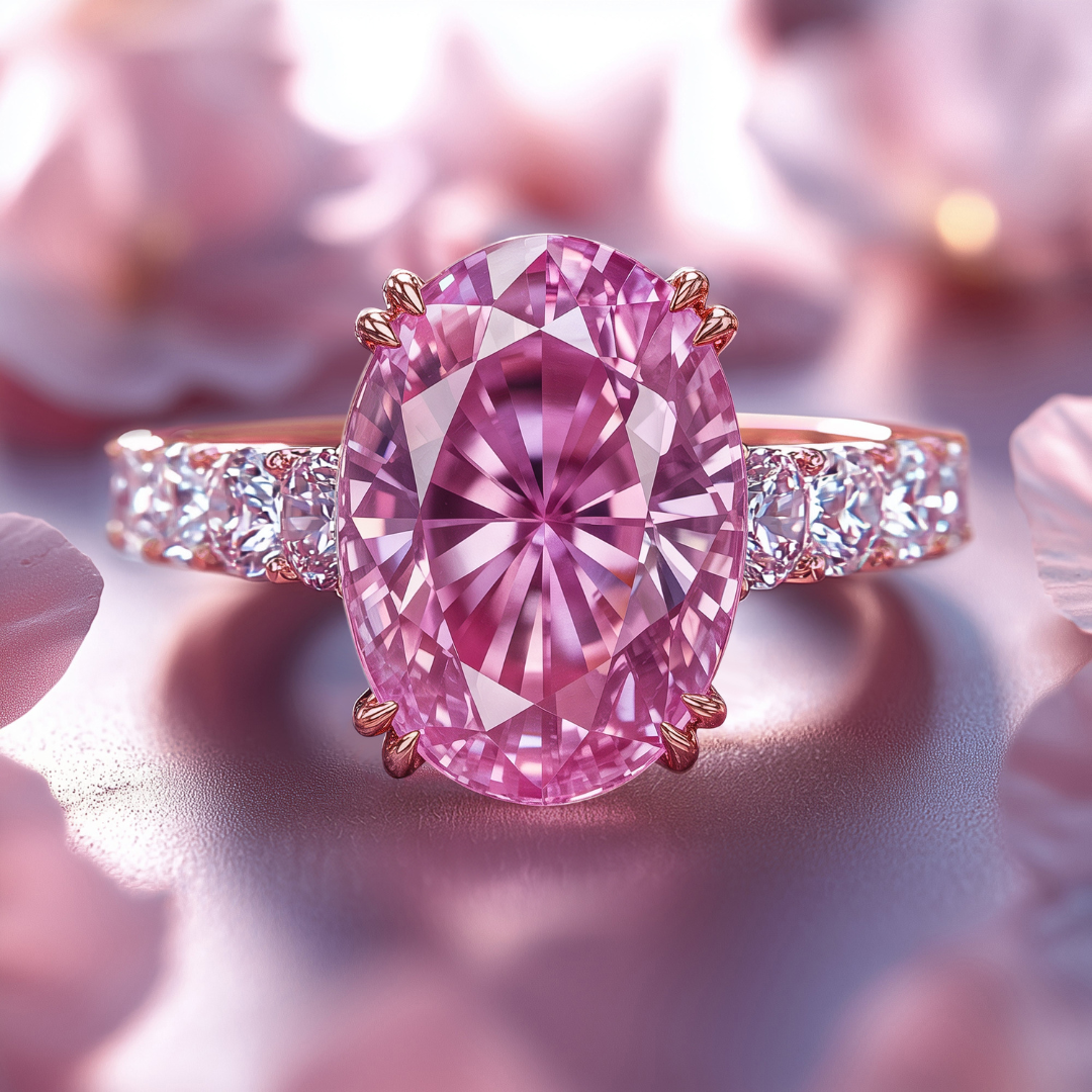 Camilla 3CT Oval-Cut  Pink Gemstone Ring