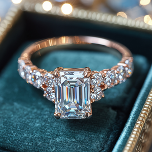 The Adelina Rae 2CT Emerald Cut Moissanite Ring