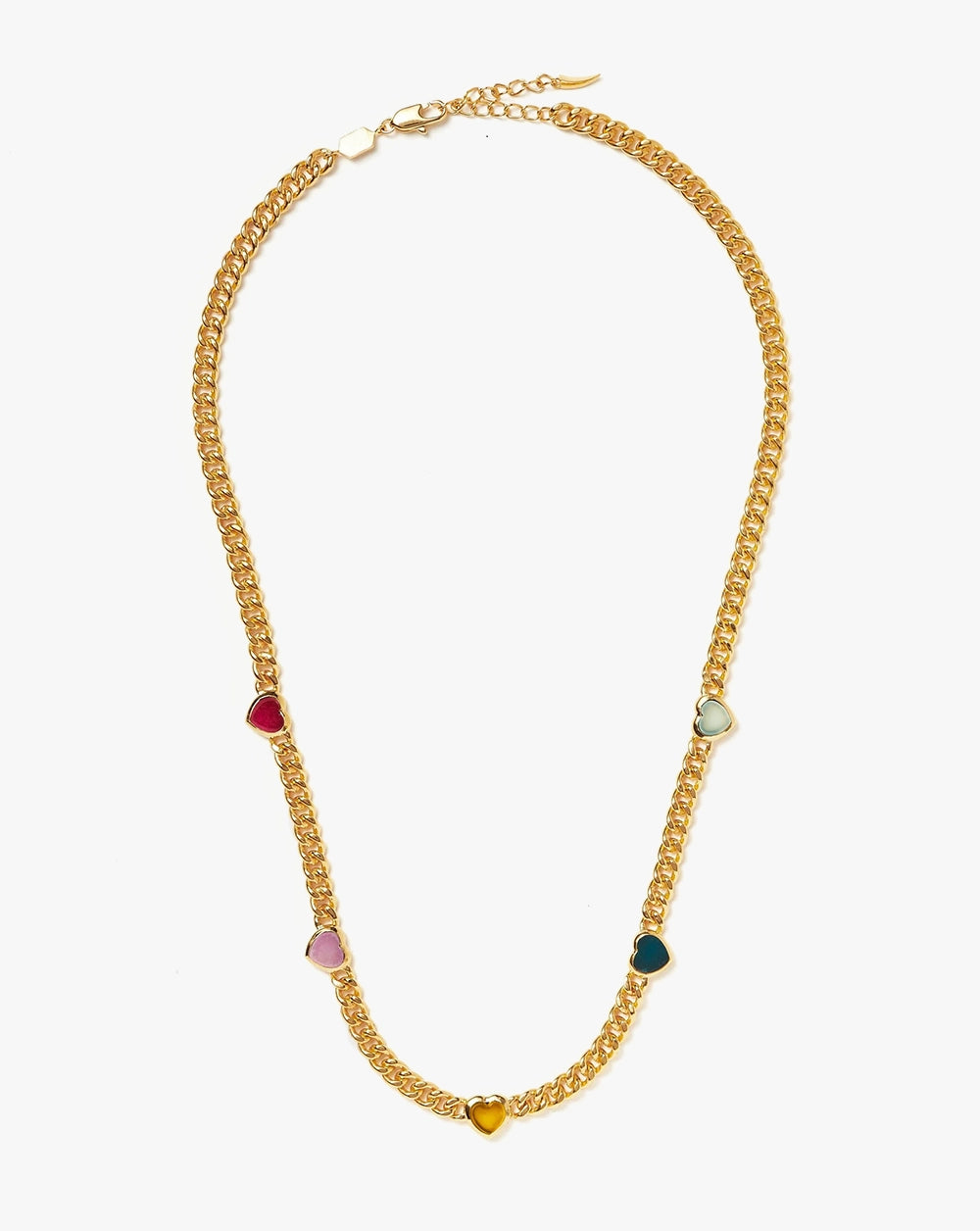 18K Gold Vermeil Jelly Heart Gemstone Charm Necklace
