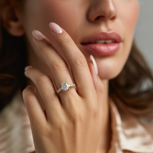 The Lumiera 2CT Oval Cut Moissanite Ring