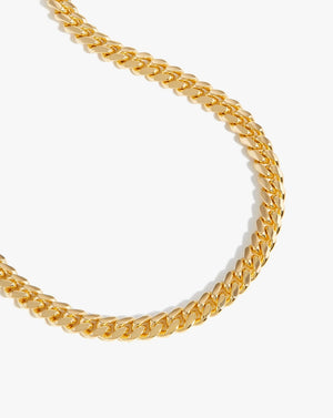 18K Gold Vermeil Mens Round Cuba Chain Necklace