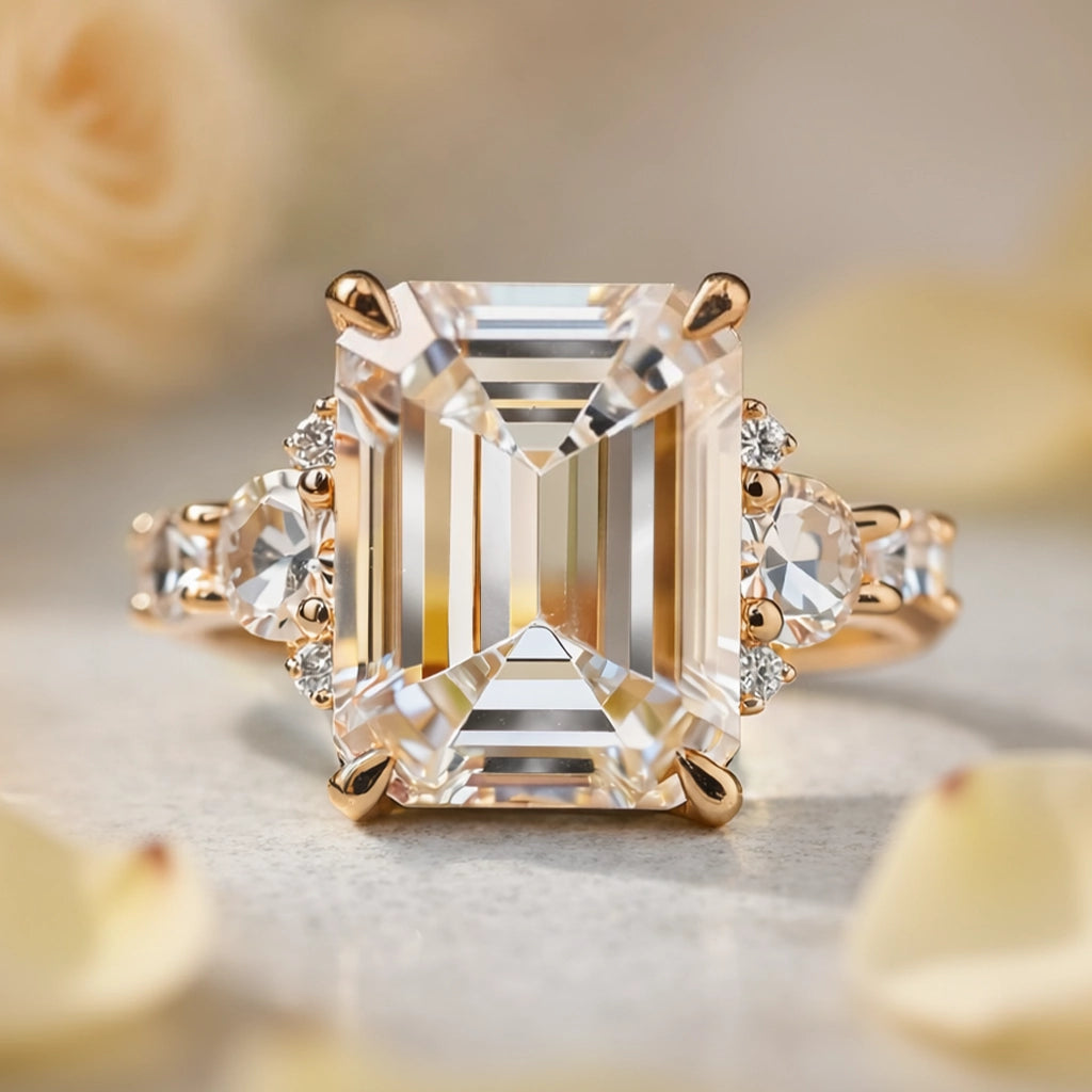 Lumina‘s Glow | 3CT Emerald Cut Moissanite Ring