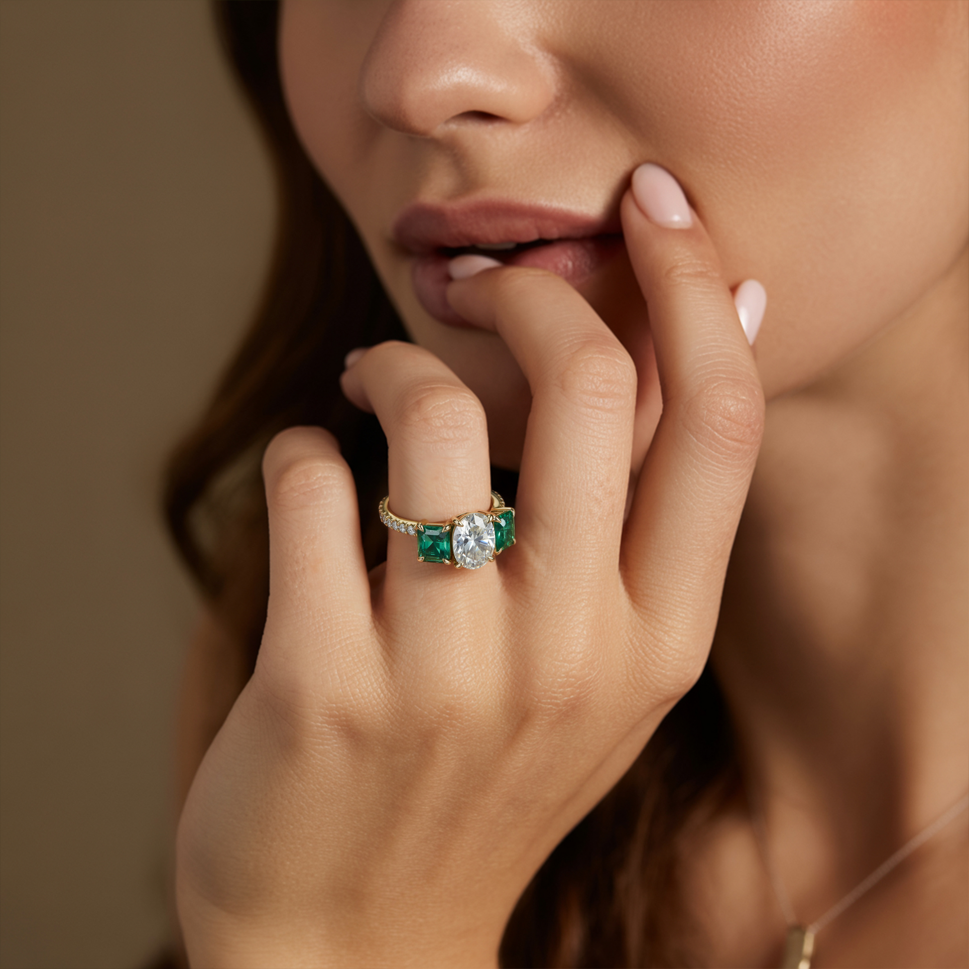 The Esmeralda 2CT Oval Cut Moissanite Ring