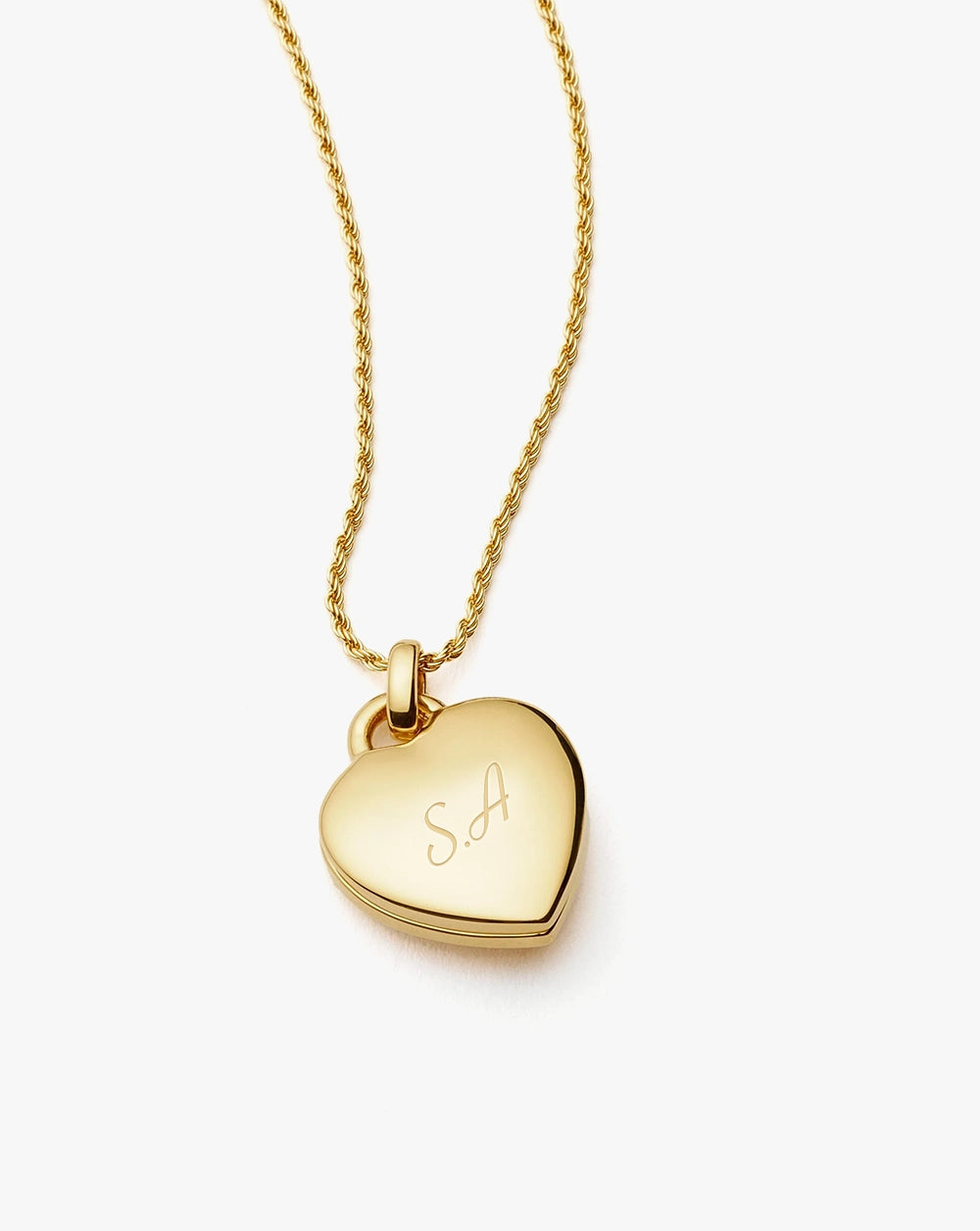 Engravable Heart Ridge Locket Pendant Necklace | 18K Gold Vermeil/Rainbow Moonstone