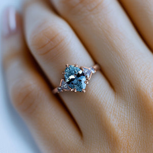 Aurora Belle 2CT Oval Cut Blue Gemstone Ring